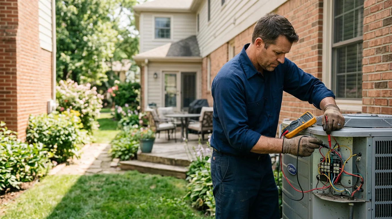HVAC technician working near Sharon Center, OH
